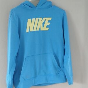 Nike Blue Hoodie with Yellow Logo
